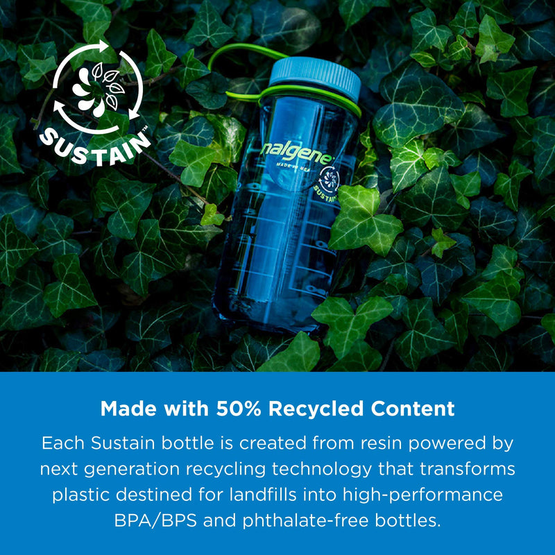  [AUSTRALIA] - Nalgene Sustain Tritan Wide Mouth BPA-Free Water Bottle, Made From 50% Certified Recycled Content 32 oz Aubergine