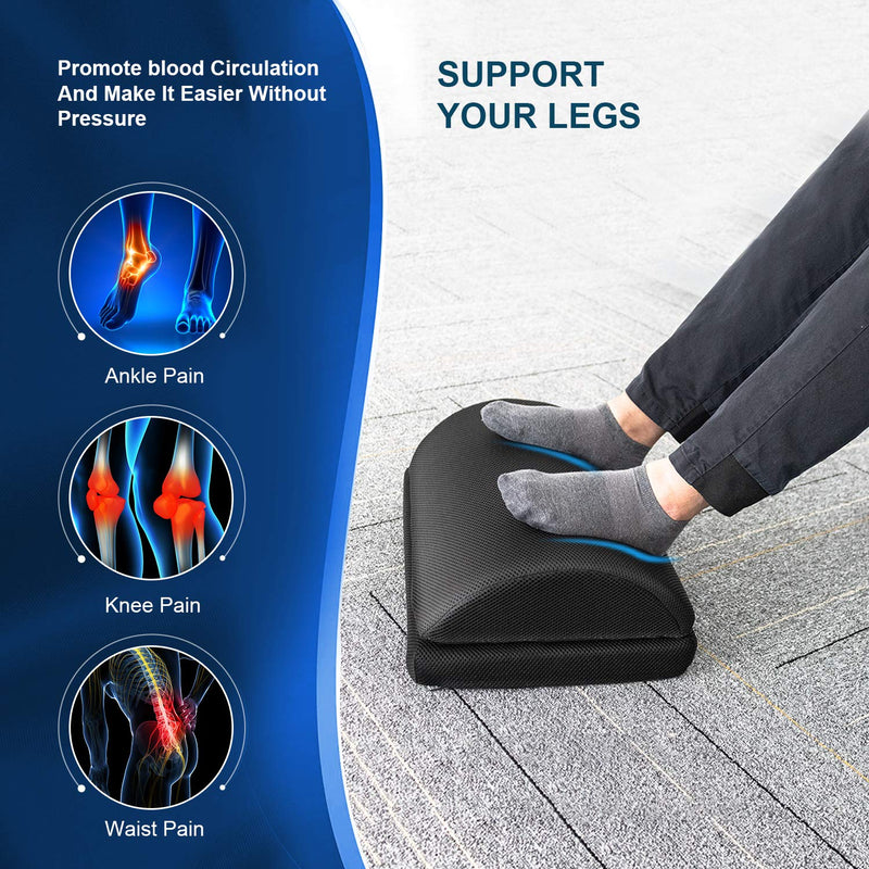 Ximoon Foot Rest for Under Desk at Work，Adjustable Foot Stool with Handle Non-Slip Bottom,Soft Yet Firm Ergonomic Design for Home Office Gaming Car to Relieve Lumbar,Back,Knee Pain - LeoForward Australia