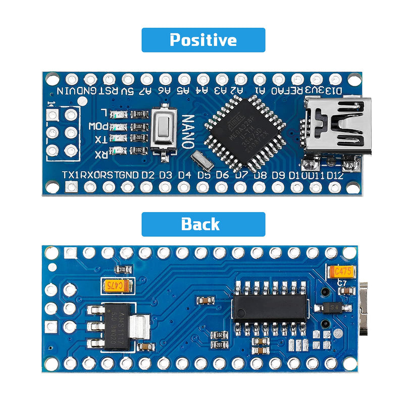  [AUSTRALIA] - Weewooday 6 Pieces Nano Board V3.0 ATmega328P Without Cable Compatible with Arduino Nano V3.0 with Pin Headers Pin Unsoldered