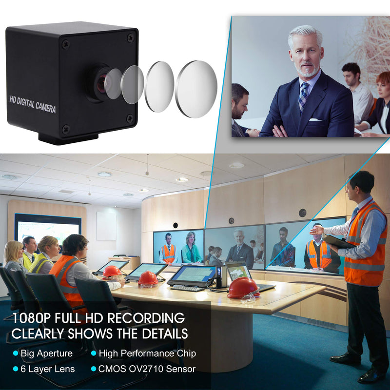  [AUSTRALIA] - Webcamera usb 2MP 1080P Usb Camera CMOS OV2710 Sensor with Autofocus 100 Degree Lens Webcam,Usb with Cameras Support 1920X1080@30fps,UVC Compliant Cam,Web Cams Support Most OS,High Speed USB2.0 Webcam Autofocus 100 degree lens with black box case
