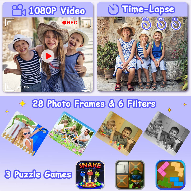  [AUSTRALIA] - DEKER Kids Waterproof Camera for 3-12 Year Old Boys Christmas Birthday Gifts Toys Children Mini Underwater Digital Action Camcorder, 2 Inch IPS Screen with 32GB Card (Dark Blue) Dark Blue