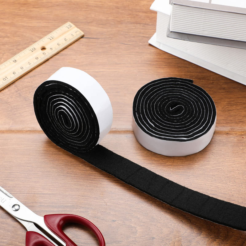  [AUSTRALIA] - 2 Packs Heavy Duty Felt Strip Roll with Adhesive Backing Self Adhesive Felt Tape Polyester Felt Strip Rolls Self Stick for Protecting Furniture Hard Surfaces (120 x 1 x 0.12 Inch,Black) Black 120 x 1 x 0.12 Inch