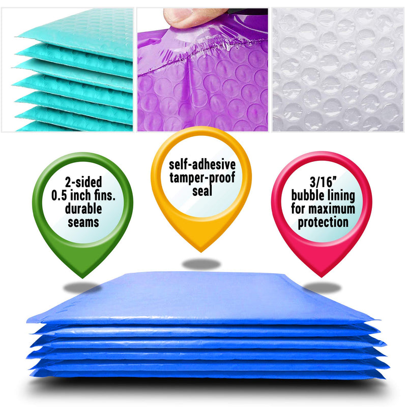  [AUSTRALIA] - ABC Pack of 10 Blue Bubble Mailers 6.5 x 9 Blue Poly Mailers 6 1/2 x 9 Peel and Seal Padded Mailing Envelopes Shipping Bags for Mailing Packing Packaging Wholesale Price 6.5" x 9" / 10 Pack