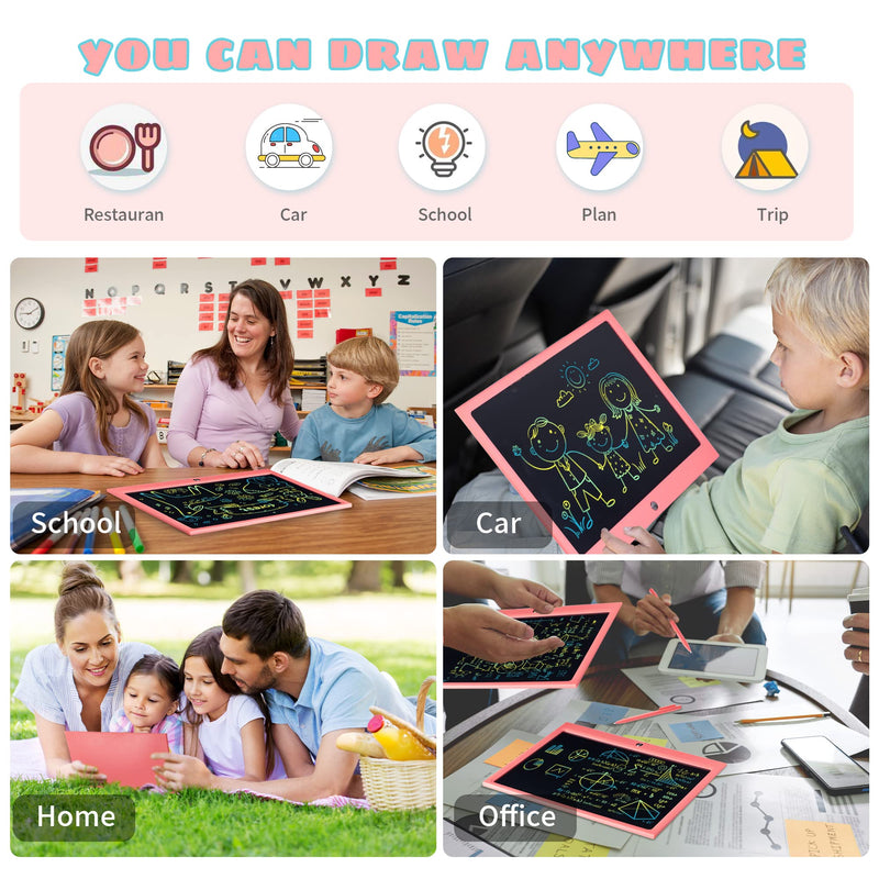  [AUSTRALIA] - LCD Writing Tablet for Kids, 15 Inch Colorful Electronic Doodle Board for Kids Age 3+ Toys Christmas Birthday Erasable Drawing Tablet Toddler Learning Toys pink
