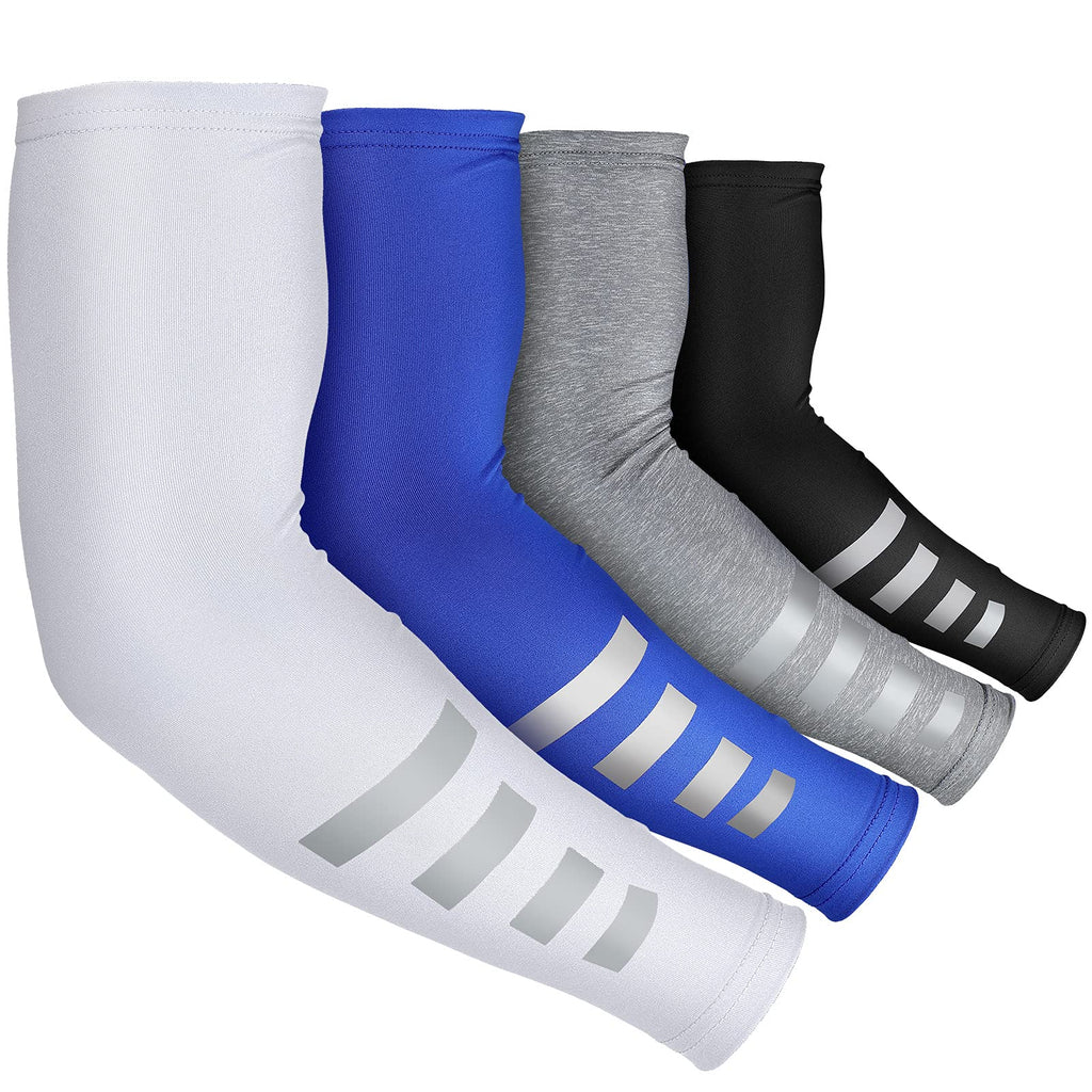  [AUSTRALIA] - 4 Pairs Arm Sleeves for Men Women UV Arm Sleeves Sun Protection Arm Sleeves Reflective Cooling Arm Cover Cute Colors