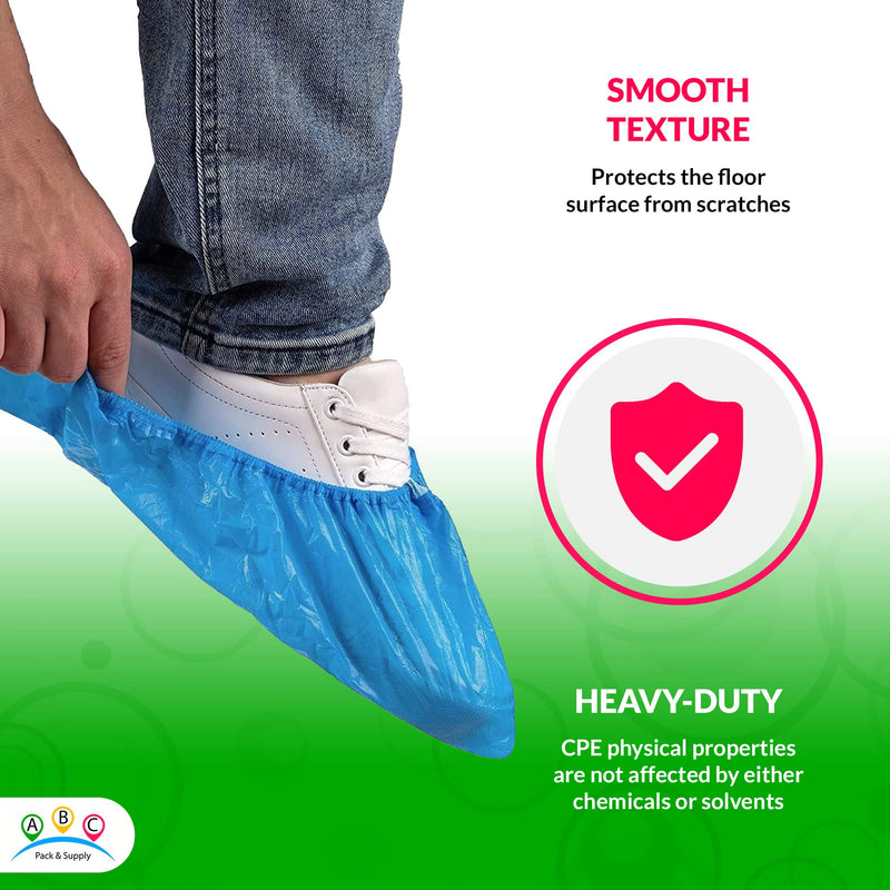  [AUSTRALIA] - 100 Pack of Disposable Shoe Covers. Blue Shoe Covers. Polyethylene Shoe Covering. One Size, Recyclable Boot Covers. Non-Slip, Heavy-Duty, Water-resistant. One size / 100 Pack