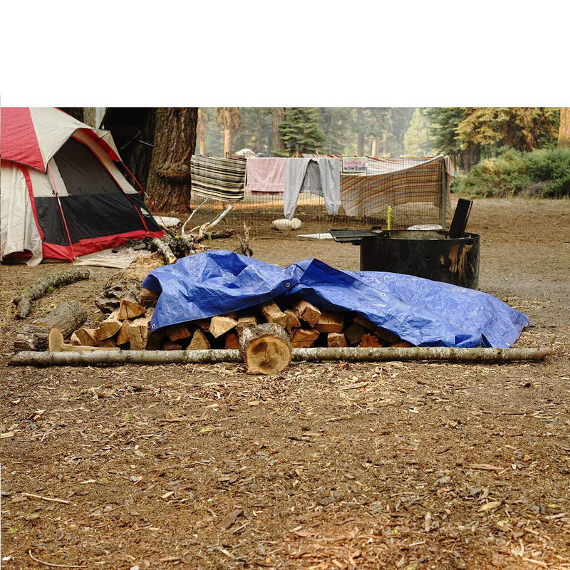  [AUSTRALIA] - B-Air Grizzly Tarps - Large Multi-Purpose, Waterproof, Heavy Duty Poly Tarp Cover - 5 Mil Thick (Blue - 8 x 10 Feet) 8X10 Pack of 1