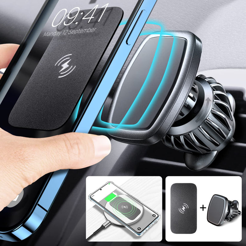  [AUSTRALIA] - eSamcore Cell Phone Magnet Sticker Allows Wireless Charging, Comes with Magnetic Phone Mount for car, Soft Magnetic Plate for car Phone Holder Mount Vent Clip Compatible with Samsung Galaxy iPhone