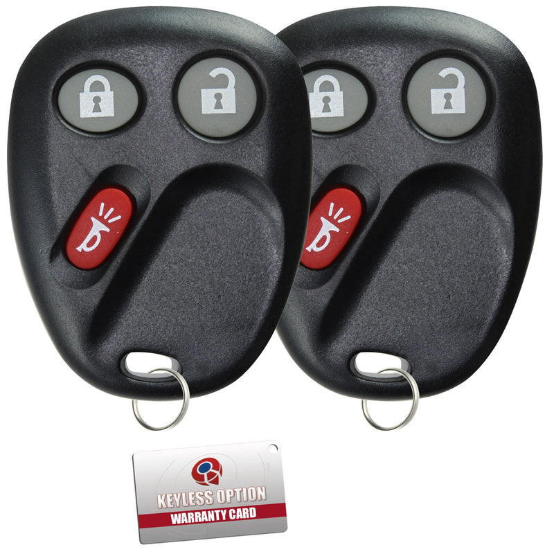  [AUSTRALIA] - 2 KeylessOption Replacement Keyless Entry Remote Control Key Fob for 15051014, 15008008, 15008009, MYT3X6898B black