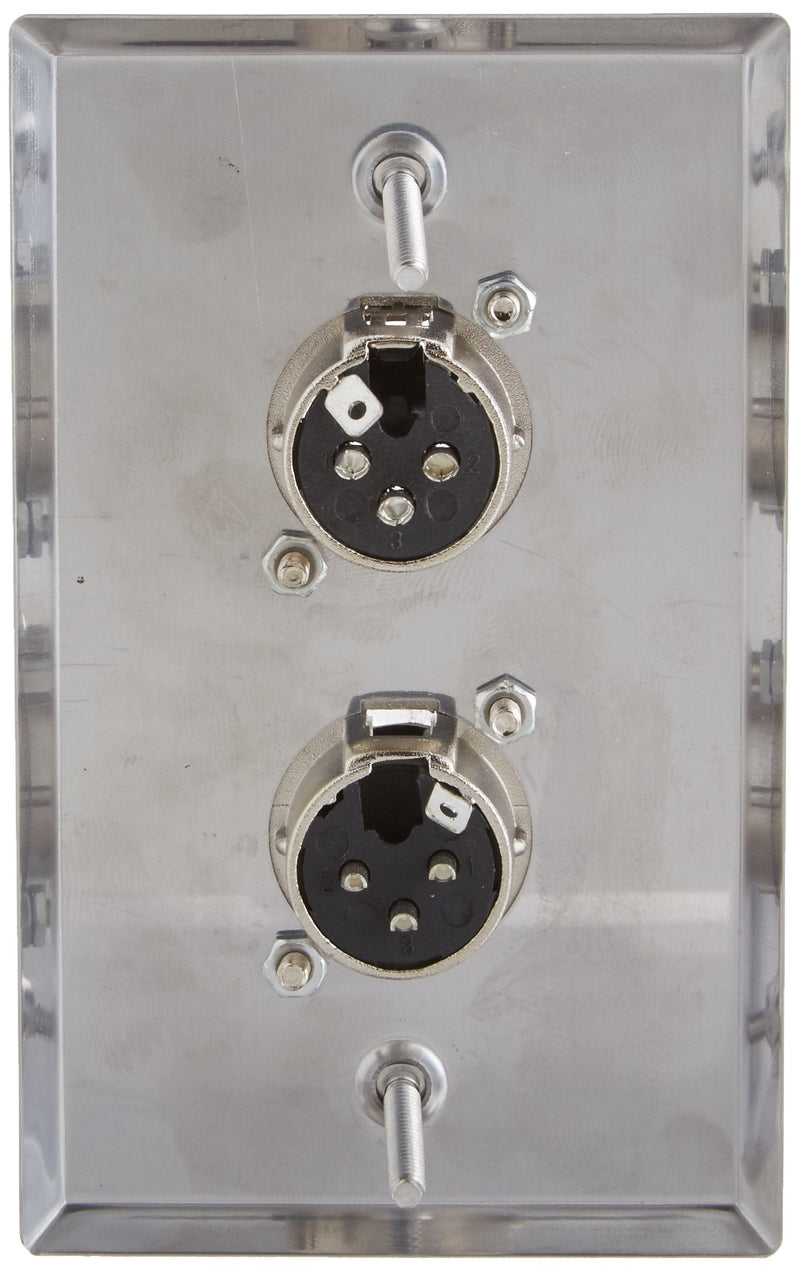  [AUSTRALIA] - Seismic Audio Speakers Dual XLR Male and Female Connectors, Stainless Steel Wall Plate