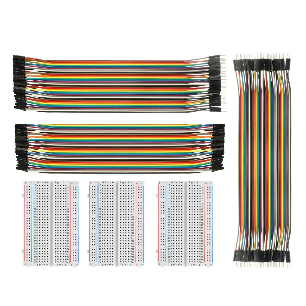  [AUSTRALIA] - Breadboard Solderless with Jumper Cables– ALLUS BB-018 3Pc 400 Pin Prototype PCB Board and 3Pc Dupont Jumper Wires (Male-Female, Female-Female, Male-Male) for Raspberry Pi and Arduino