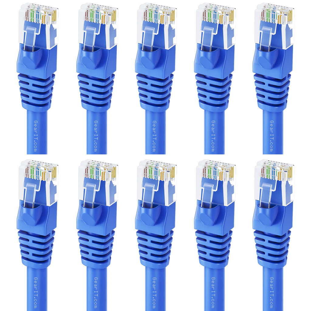  [AUSTRALIA] - GearIT Cat 6 Ethernet Cable 1 ft (10-Pack) - Cat6 Patch Cable, Cat 6 Patch Cable, Cat6 Cable, Cat 6 Cable, Cat6 Ethernet Cable, Network Cable, Internet Cable - Blue 1 Foot