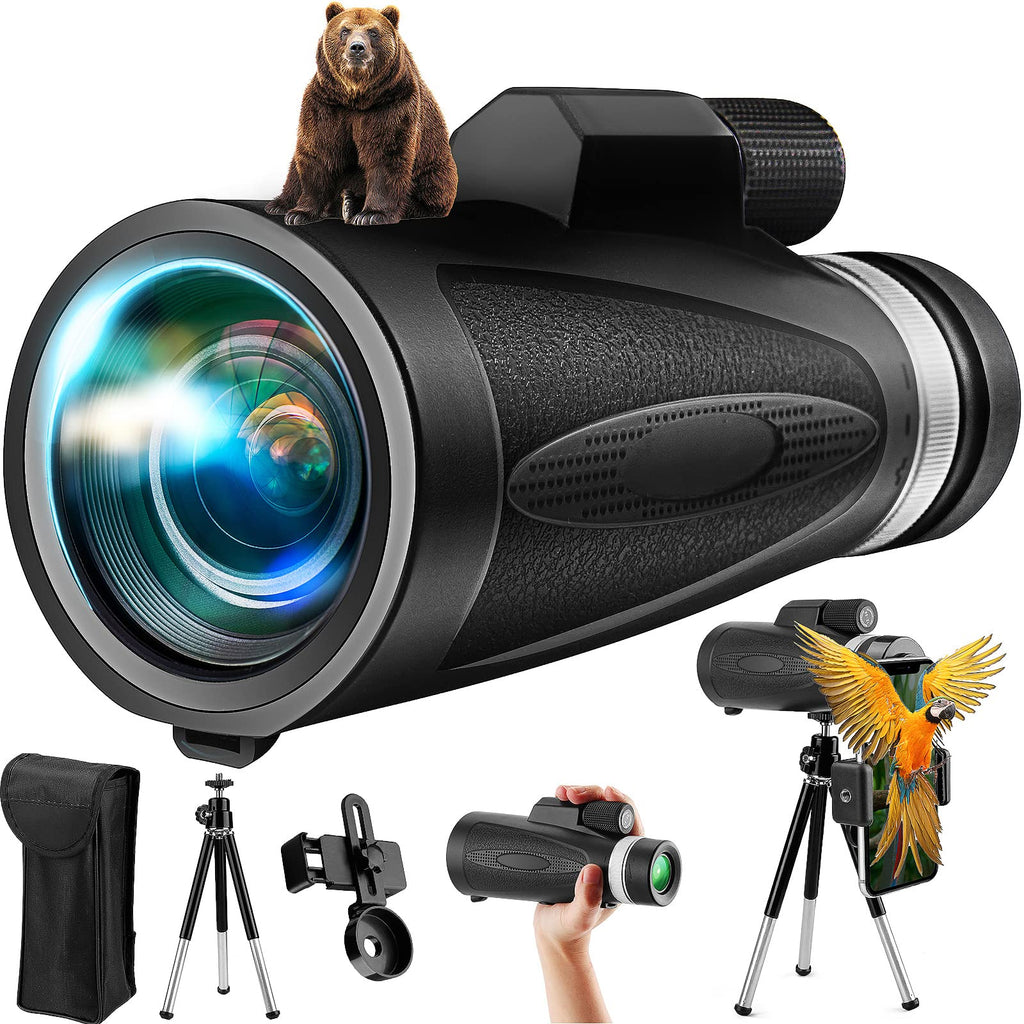  [AUSTRALIA] - 12X50 Monocular Telescope - Palwin High Power Monocular Telescope with Smartphone Holder & Tripod - Low Night Vision Waterproof Zoom Telescope - BAK4 Prism for Wildlife Bird Watching Hunting Camping