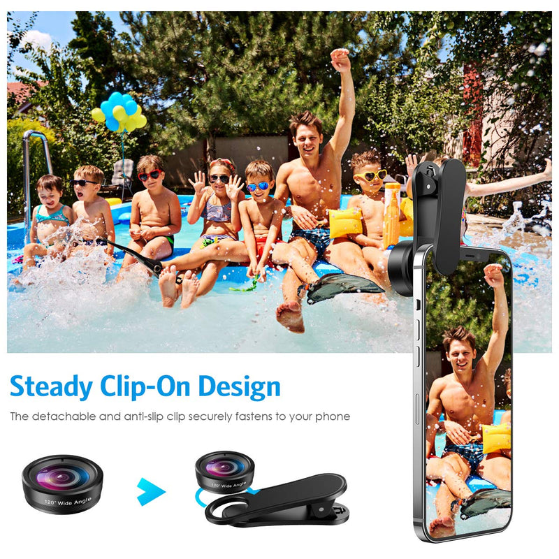  [AUSTRALIA] - Criacr Phone Camera Lens, 198° Fisheye Lens, 15X Macro Lens, 0.65X Wide Angle Lens, Clip-On 3 in 1 Cell Phone Lens for Live Video, Compatible with iPhone 13, X XR, Samsung, Other Smartphones