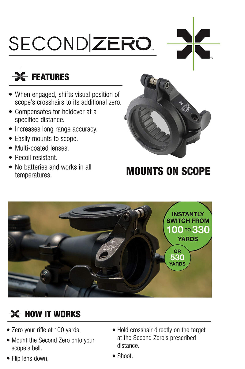  [AUSTRALIA] - AXEON Optics Second Zero Precision Optical Prism for Hunting Rifle Scopes 330-Yard Additional Zero (4.3 MOA) 40-44mm Objective, Bell Mount
