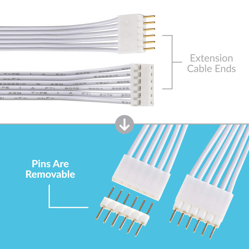 Litcessory Extension Cable for Philips Hue Lightstrip Plus (10ft, 1 Pack, White - Standard 6-PIN V3) 10ft - 1 Pack White (Standard 6-pin) - V3 - LeoForward Australia