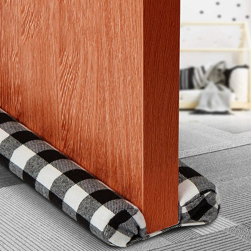  [AUSTRALIA] - Under Door Draft Stopper Houndstooth 29"-36" Noise Window Breeze Dust Air Blocker Adjustable Door Sweeps