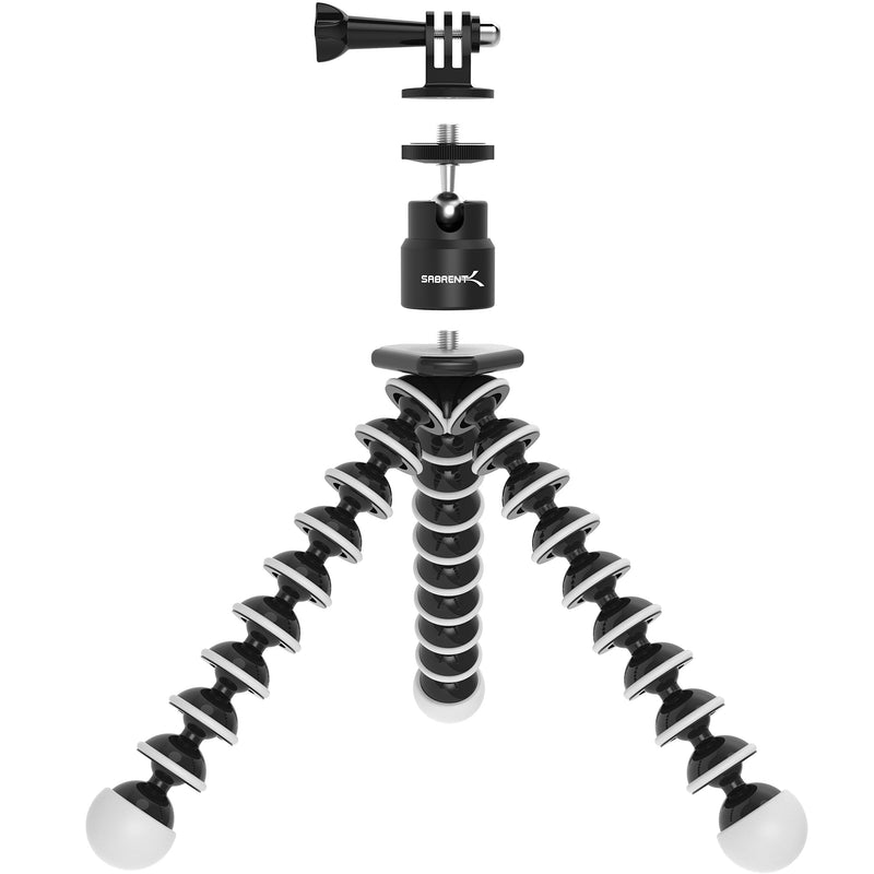  [AUSTRALIA] - SABRENT Flexible Tripod with Ball Head Bundle for Standard Tripod Mount (GP-TRPD-TBHD)