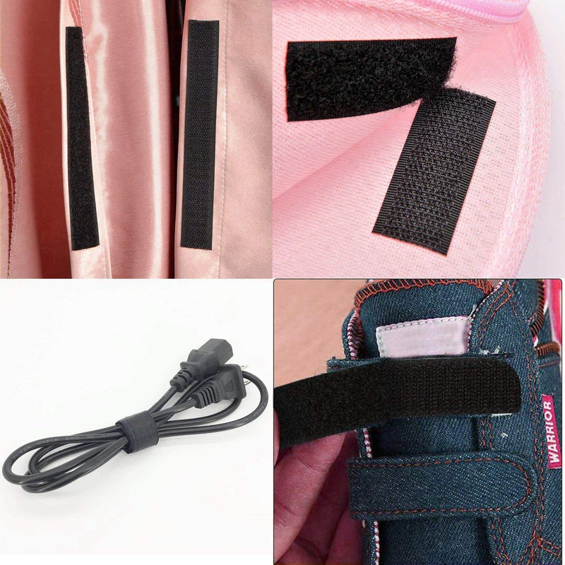 [AUSTRALIA] - Sew On Hook and Loop Tape Fastening Nylon Fabric Tape Interlocking Tape Sewing Fasteners(Black, 3/8 Inch x 5Meters) Black