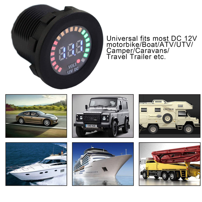  [AUSTRALIA] - Waterproof battery meter 12V DC Voltmeter LED Digital Display Voltage Gauge Battery Tester for Marine Car Truck Boat RV