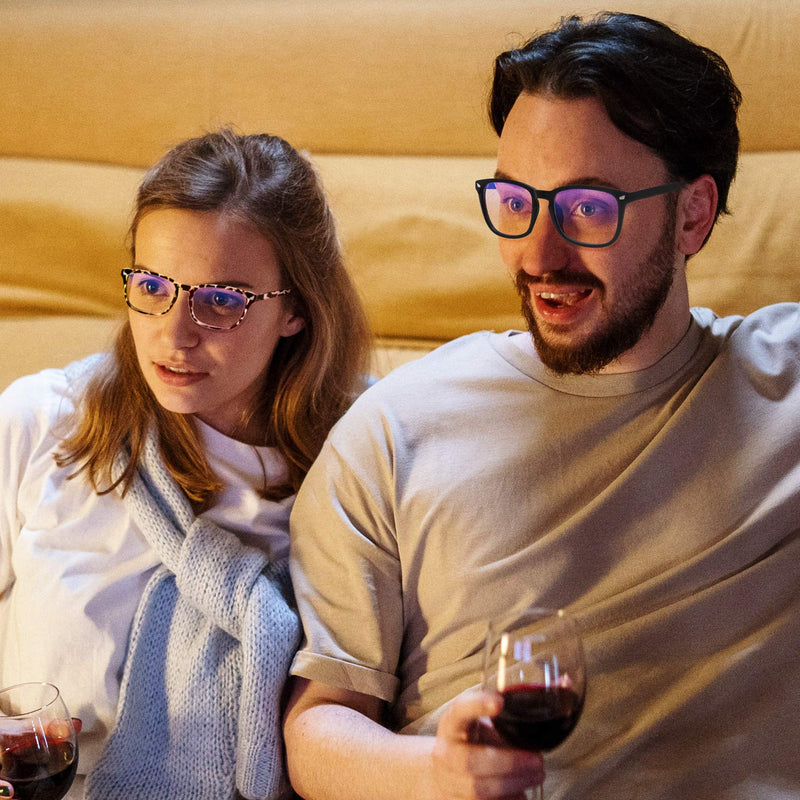  [AUSTRALIA] - MATNUT Blue Light Blocking Glasses for Women Men - Computer Gaming Glasses, Anti Eyes Strain& UV Glare-Non Prescription Black & Crystal