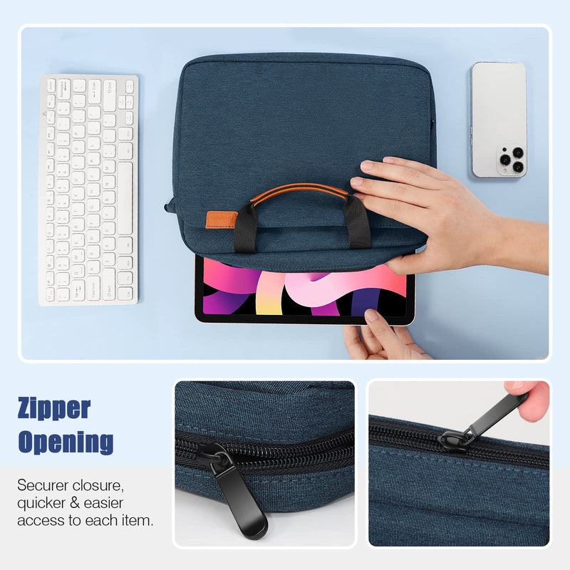  [AUSTRALIA] - MoKo 9-11 Inch Tablet Sleeve Case, Protective Handle Shoulder Bag Fits iPad air 5 10.9" 2022, iPad Pro 11 M2 2022-2018, iPad 9/8/7th 10.2, iPad 10th 10.9, iPad Air 4 10.9, Tab S8 11", Indigo