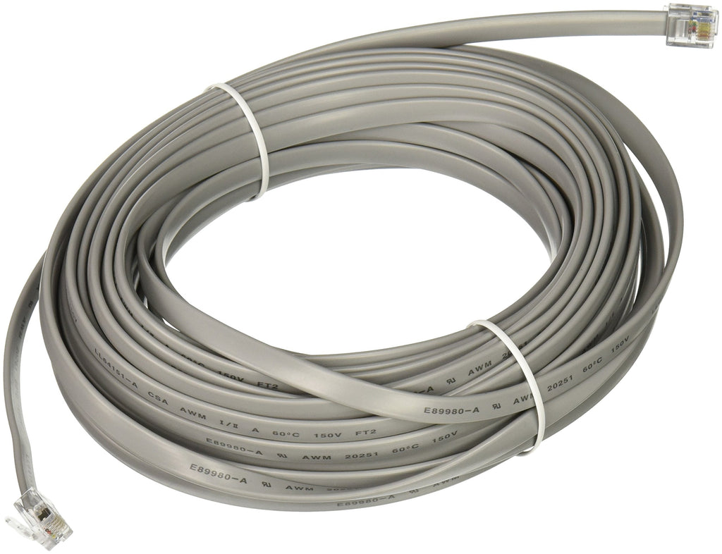 [AUSTRALIA] - C2G 08115 RJ12 6P6C Straight Modular Cable, Silver (50 Feet, 15.24 Meters) 50 Feet