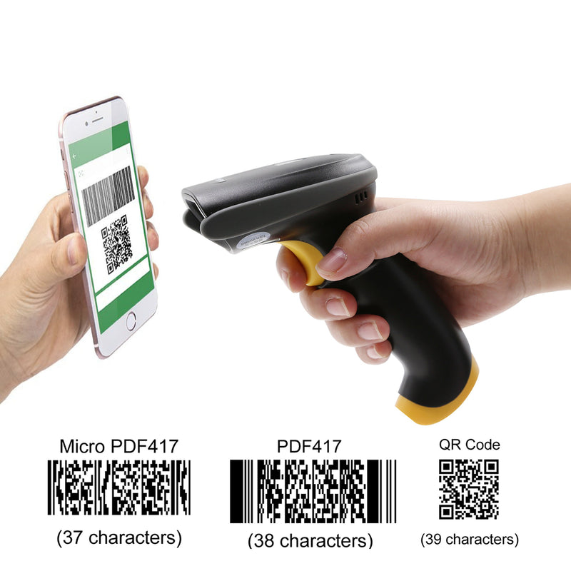  [AUSTRALIA] - TEEMI 2D Barcode Scanner with Stand USB Wired + Virtual COM Port Handheld Automatic QR Data Matrix PDF417 bar Codes Imager for Mobile Payment Computer Screen Scan Support Windows Mac and Linux PC POS Stand Included
