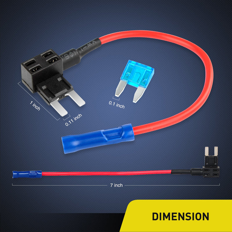  [AUSTRALIA] - Nilight Fuse Holder Add-a-circuit Fuse TAP Adapter Mini ATM APM Blade Fuse Holder-10 Pack , 2 years Warranty