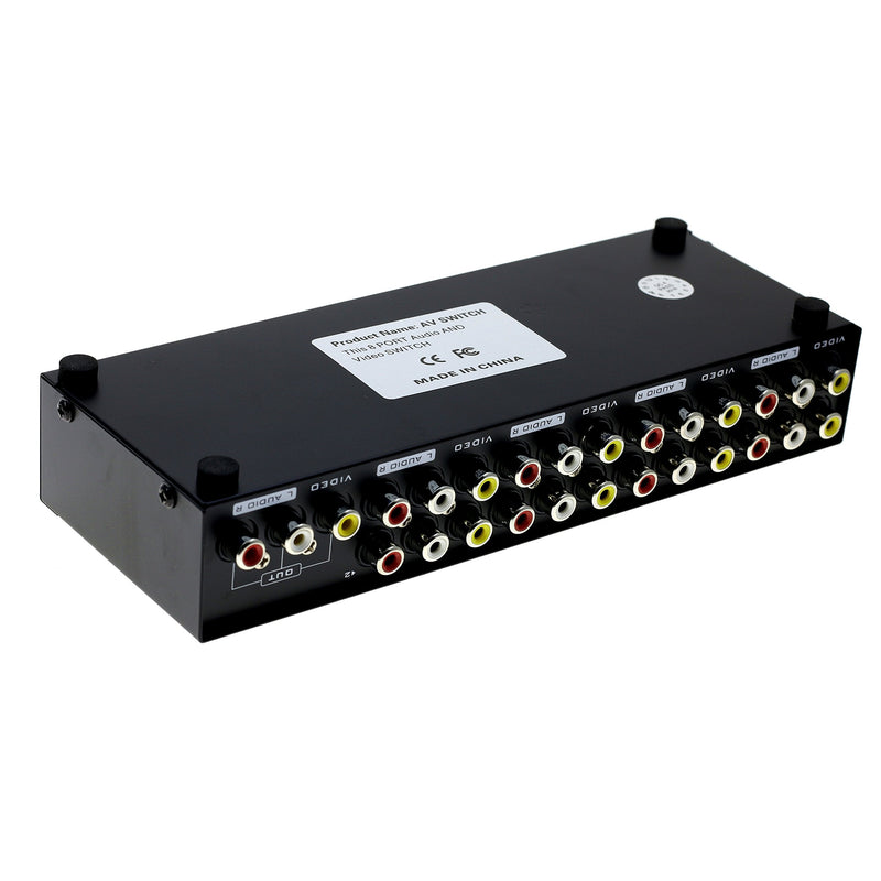  [AUSTRALIA] - Optimal Shop 8-Way Composite Video Audio 3 RCA AV Switch Switcher Box Selector 8 in 1 Out 8x1