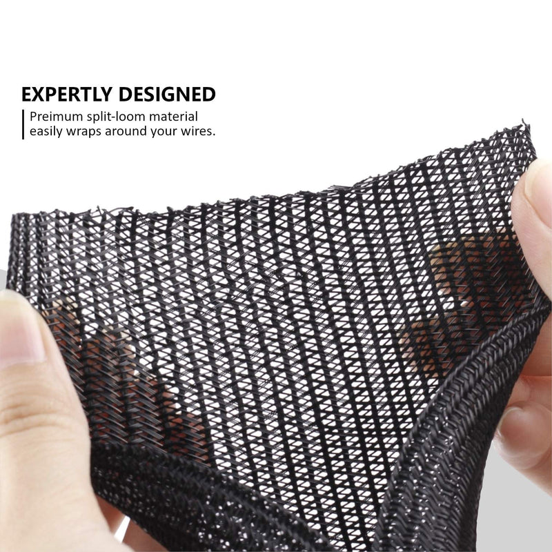  [AUSTRALIA] - MGI SpeedWare Braided Split-Sleeve Wire Loom for High-Temperature Automotive Harness and Home Cable Management 25 feet (1/4") 1/4" (25ft length)