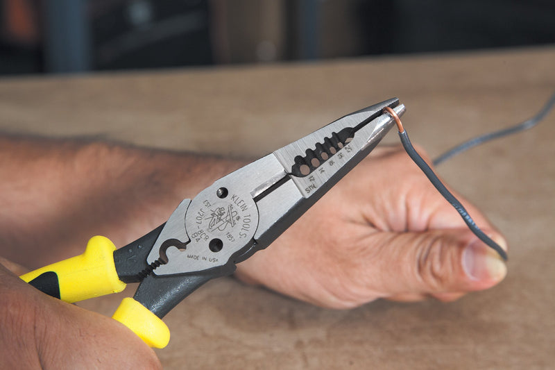  [AUSTRALIA] - Klein Tools J207-8CR Needle Nose Pliers are All-Purpose Linesman Pliers for Crimping, Looping, Cutting, Stripping, Crimping, Shearing Crimper