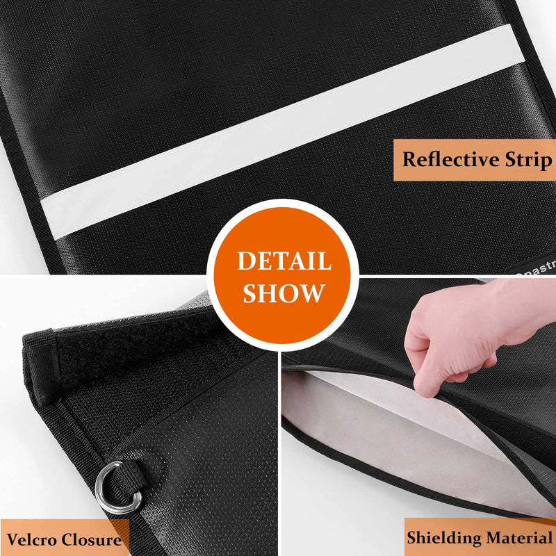  [AUSTRALIA] - Faraday Bags for Laptops & Tablets & Phones, 4 Pack Faraday Cage, Upgraded Key Fob Protector with Reflective Strip, Anti-Tracking RFID Pouch for Key Fob, Fireproof & Waterproof Faraday Pouch (2200℉)