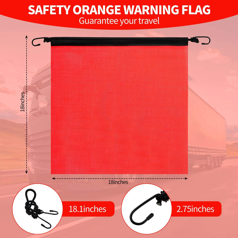  [AUSTRALIA] - 2 Pieces 18 x 18 Inch Hook Safety Warning Flag Mesh Safety Flag Warning Flag with Vinyl Welt and Bungee Cord for Truck and Pedestrian Crossings (Deep Red) Deep Red