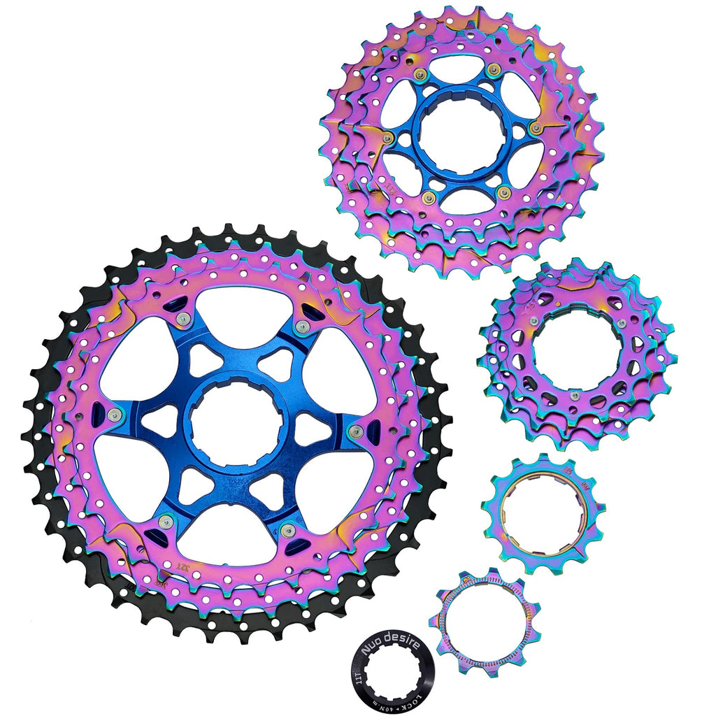  [AUSTRALIA] - Nuo desire 11 Speed Cassette,11-40T,11-42T,11-46T,11-50T,Cassettes 11 Speed,Compatible Shimano and Sram Standard HG Hub for Mountain Bike Road Bicycle 11 Speed-11-40T-Rainbow