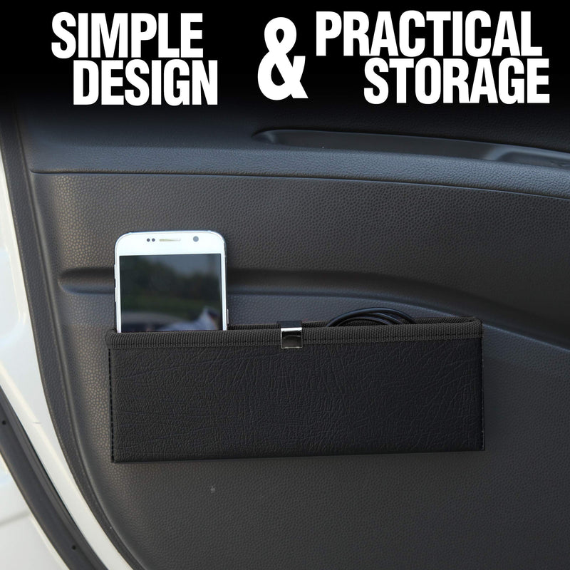 [AUSTRALIA] - KMMOTORS Ultra Slim Side Pocket Black,Car Seat Side Organizer,Car Pockets 1