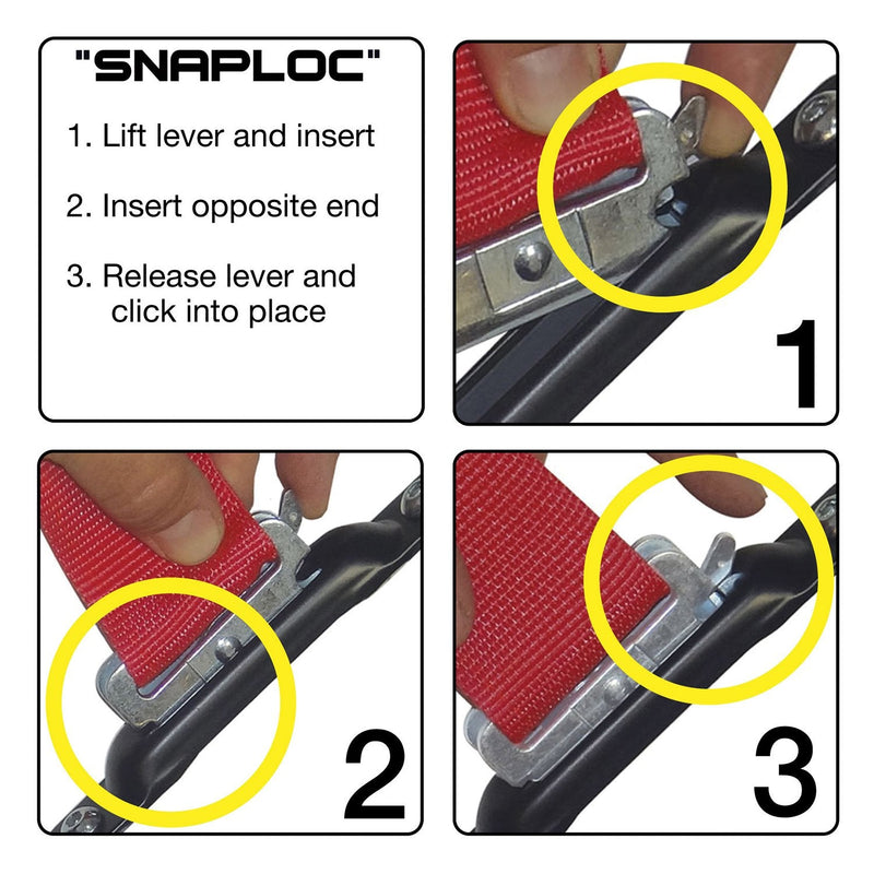  [AUSTRALIA] - SNAPLOCS Black 4 Pack with SELF-DRILLNG Screws E-Track Single Strap Anchors