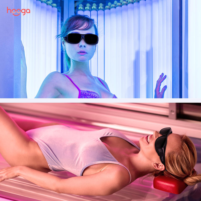  [AUSTRALIA] - hooga Red Light Therapy Glasses, Eye Protection Glasses for Red Light Therapy, One Size Fits Most, Glasses for Women and Men. Reduce Brightness from Red Near Infrared Light. Polycarbonate Lens.