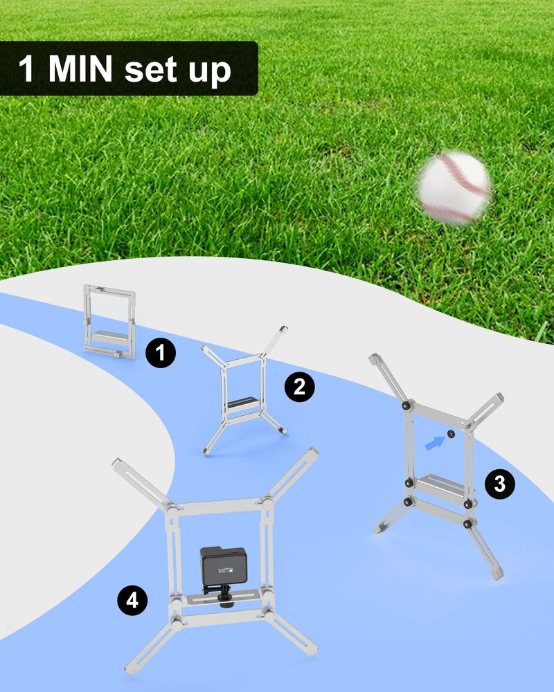  [AUSTRALIA] - Meromore Fence Mount - Action Camera Aluminum Fence Mount Compatible with GoPro, iPhone, Phones, Digital Camera, Ideal Backstop Camera Fence Clip for Recording Baseball, Softball, Football Games