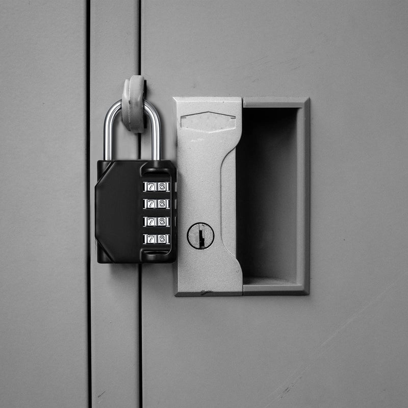  [AUSTRALIA] - Hotop Combination Lock 4 Digit Combination Padlock Waterproof for Outdoor School Gym Door Locker Fence Sports Toolbox Gate Case Hasp Storage (Black,10 Pieces) 10 Black