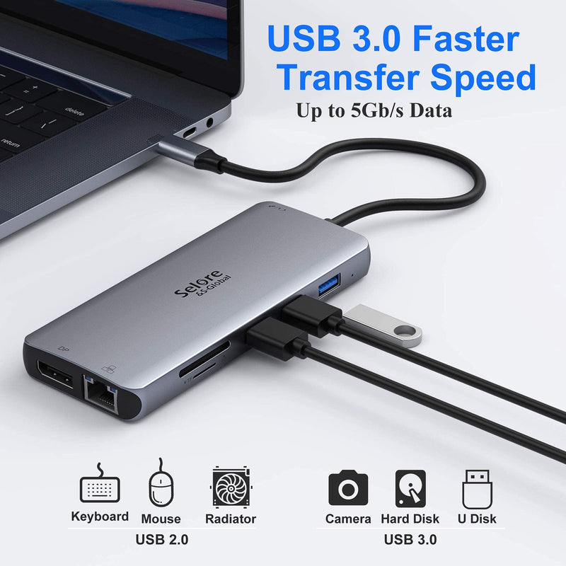  [AUSTRALIA] - USB C Docking Station Dual Monitor, 12 in 1 USB-C Triple Display Docking Station to Dual 4K HDMI+DP Port+2 USB3.0+2 USB 2.0+SD/TF+PD+Ethernet+3.5mm Audio for Dell/Surface/HP/Lenovo Laptop