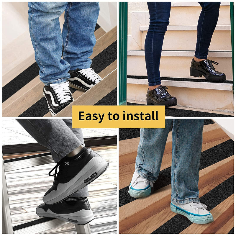  [AUSTRALIA] - Anti Slip Tape - Heavy Duty Grip Tape 80 Grit Non Slip for Stairs Outdoor/Indoor, Waterproof High Traction Stairs Non Skid Treads, Durable Triple Layer Adhesive - Black (1 Inch x 20 Feet) 1 Inch x 20 Feet