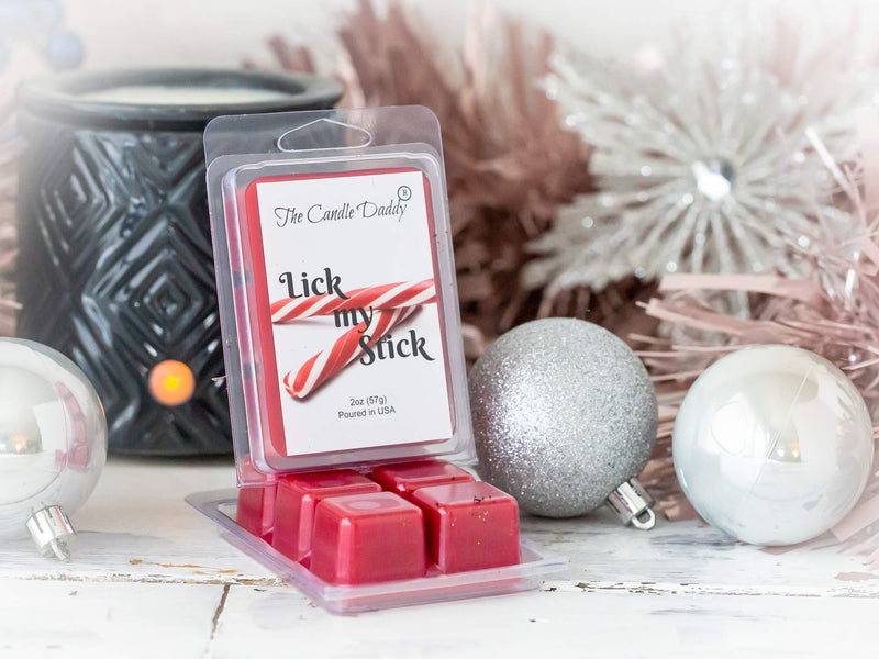  [AUSTRALIA] - The Candle Daddy Lick My Stick - Peppermint Scent - Christmas Time -Maximum Scented Wax Melt Cubes - 2 Ounce Pack - Holiday Christmas