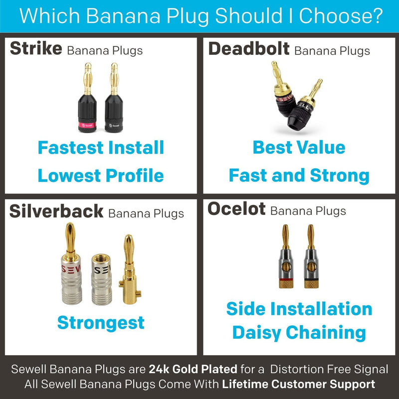 [AUSTRALIA] - Strike Banana Plugs, 14-Pair, By Sewell Direct Strike 14 Pair (28 plugs)