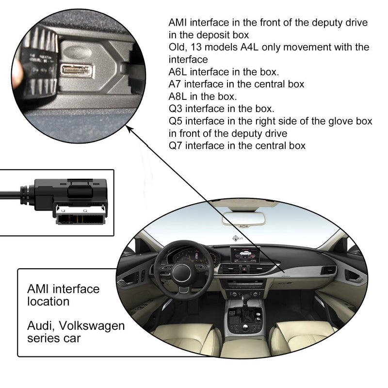 Bluetooth 4.1 Car Kits Compatible for MB, Wireless Interface AMI MDI MMI Receiver Music MP3 Adapter with Micro Port & 3.5mm AUX for Glk E C S ML SL CLA CLS SLK GL Series W211 W2 - LeoForward Australia