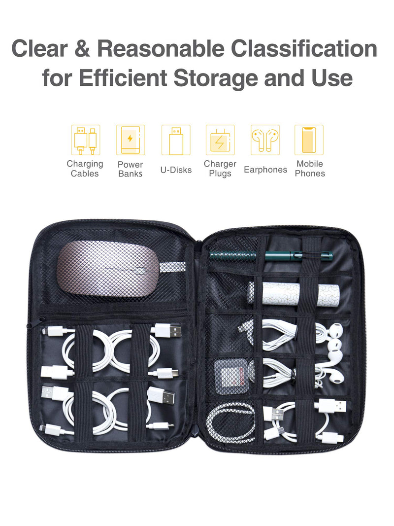  [AUSTRALIA] - Luxtude Electronic Organizer, Compact Cable Organizer, Portable Cord Organizer, Travel Organizer Bag for Cable Storage, Cord Storage and Electronics Accessories Phone/USB/SD/Charger Organizer (Rose) Rose