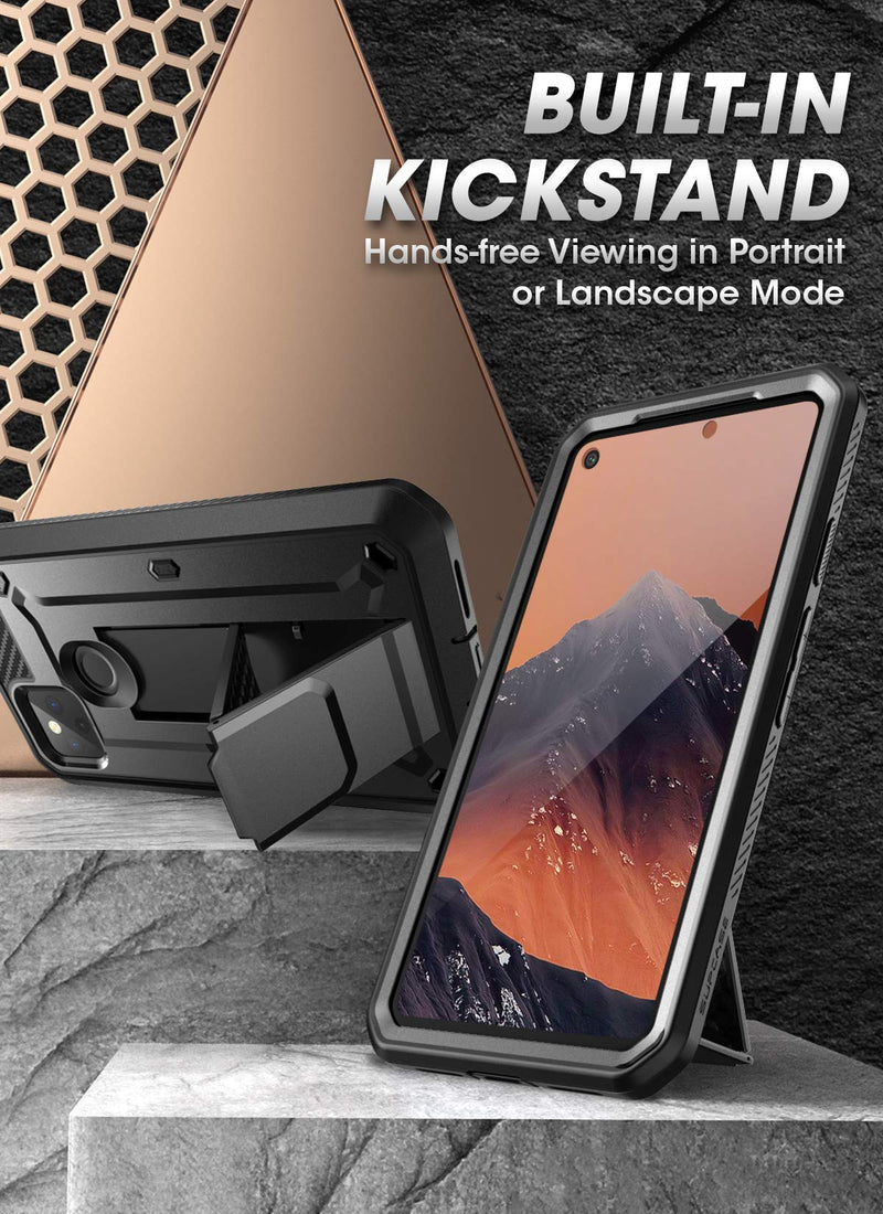  [AUSTRALIA] - SUPCASE Unicorn Beetle Pro Series Case for Google Pixel 5A 5G, Full-Body Rugged Holster & Kickstand Case with Built-in Screen Protector (Black) Black