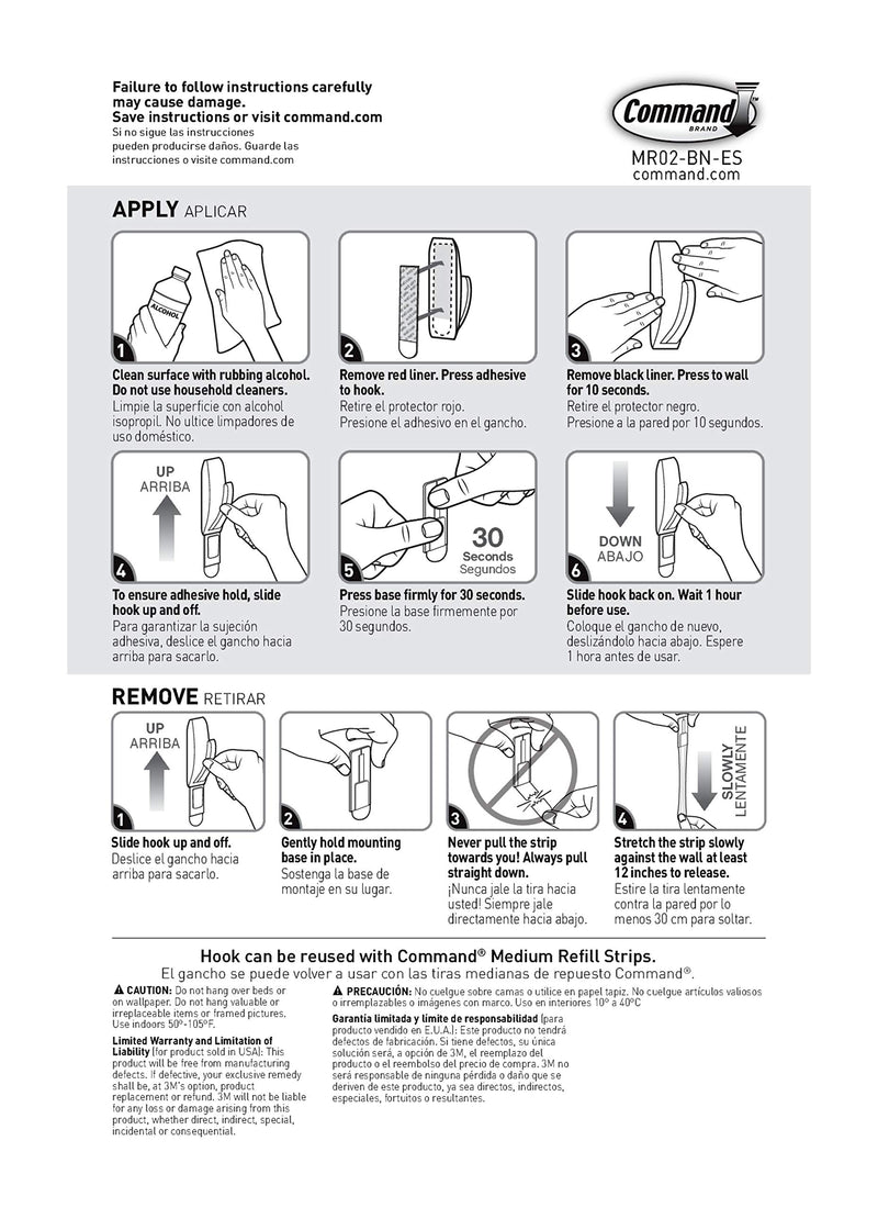 Command Medium Modern Reflections Metal Hook, Oil Rubbed Bronze, 1-Hook, 2-Strips, Decorate Damage-Free Oil-Rubbed Bronze - LeoForward Australia