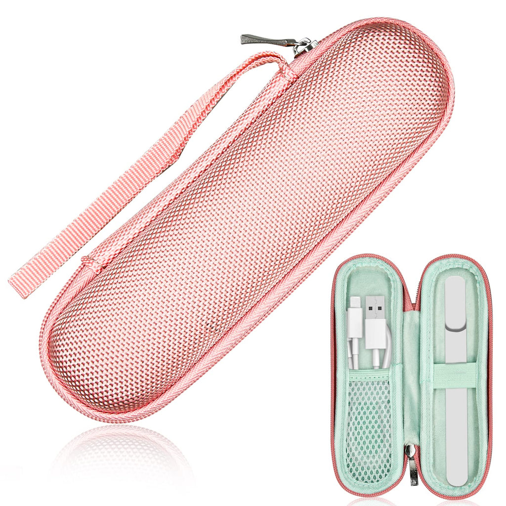  [AUSTRALIA] - Portable Hard Carrying Case for Solowave 4 in 1 facial wand, Solawave wand for face Protective Bag Storing USB Cable, Hard Case Facial Wand with Zipper and Hanging Rope (Pink)