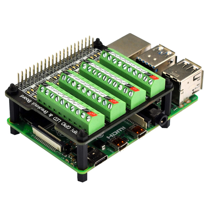  [AUSTRALIA] - HCDC RPi GPIO Status LED & Terminal Block Breakout Board HAT for Raspberry Pi A+ 3A+ B+ 2B 3B 3B+ 4B
